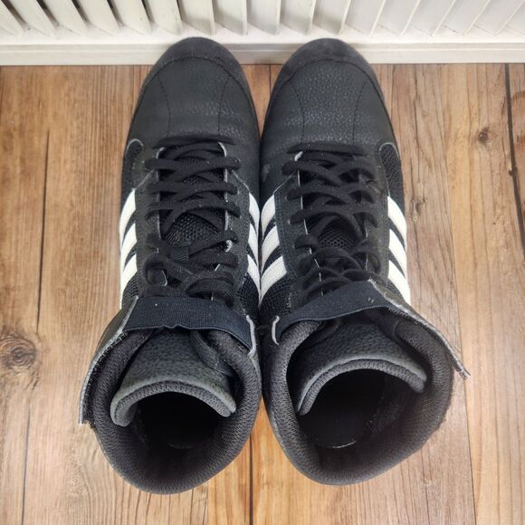Adidas HVC 2 Mens Sz 9 Black White Athletic Wresting Boxing Sneaker Shoes AQ3325 - Picture 6 of 9